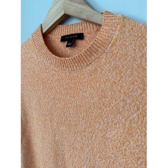 Ann Taylor Sweater Crewneck Pullover Knit 3/4 Sleeve Casual Orange‎ Size Small - Picture 1 of 9